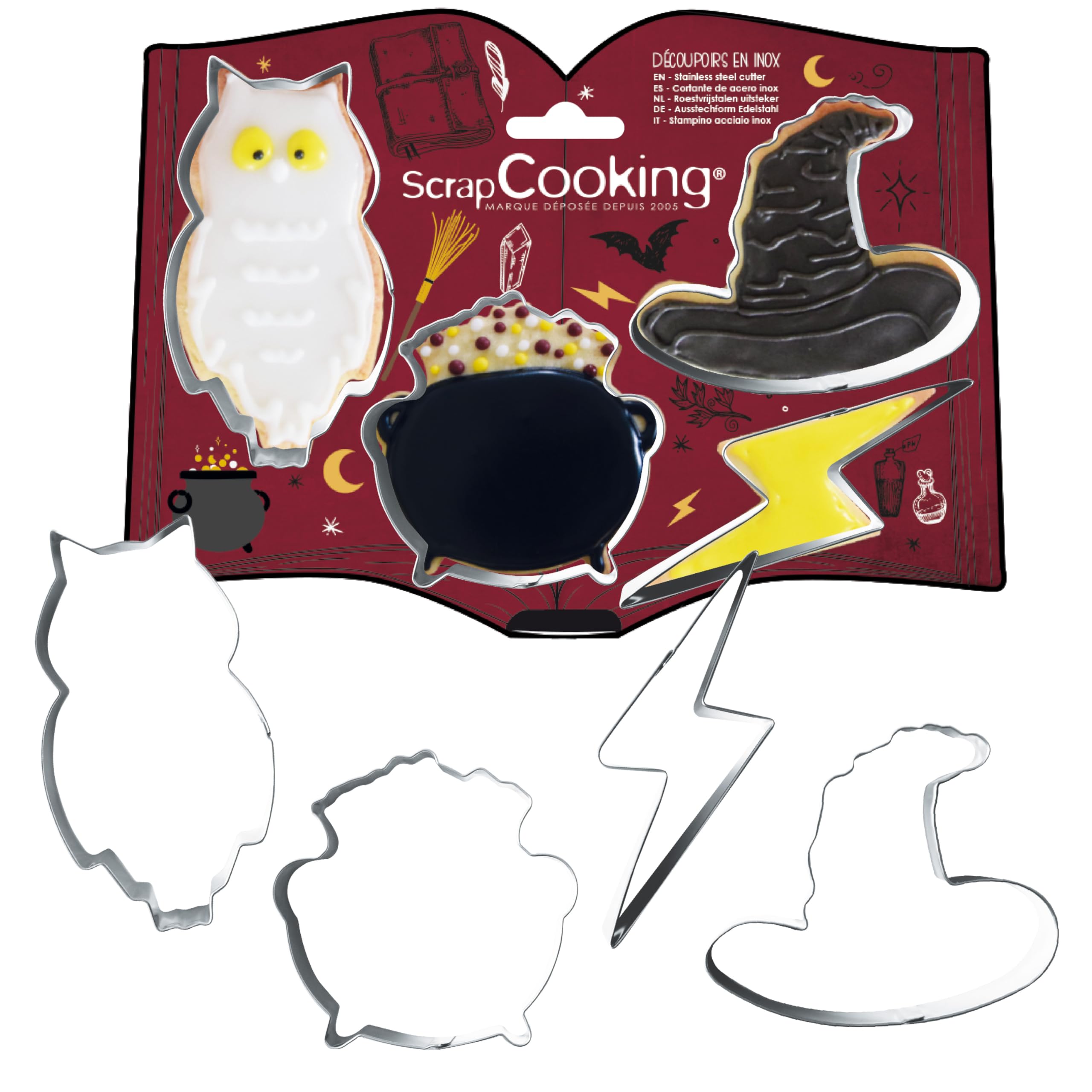 ScrapCooking – Secchio da 16 stampi Fairytale – Taglierina per biscotti in metallo – Stampi piccoli dolci – unicorno, stella, sirena, idea regalo pasticceria ragazza principessa compleanno – 2027