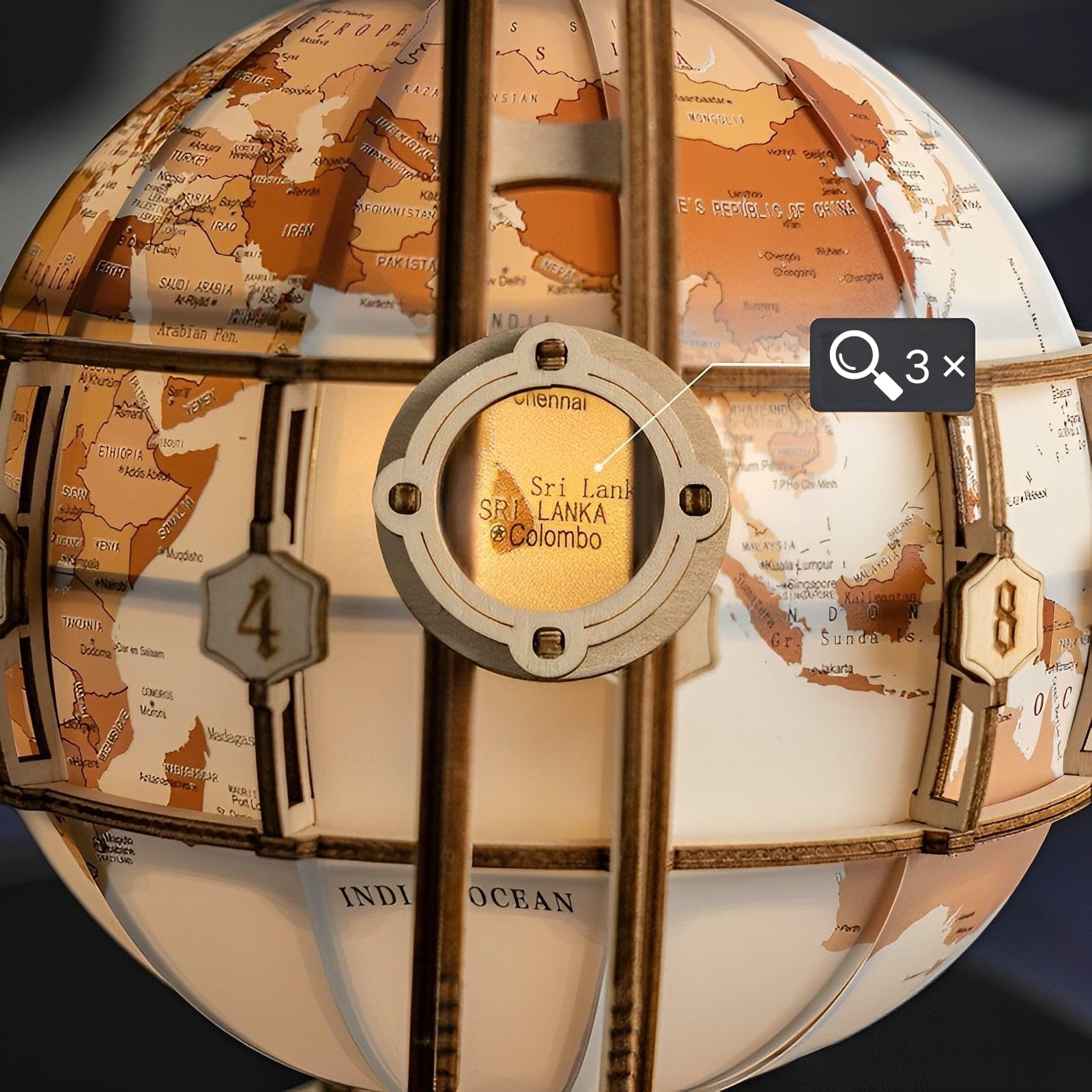 ROKR Globo Luminoso, Puzzle 3D Legno Rompicapo,Modellismo da Costruire Adulti (ST003)
