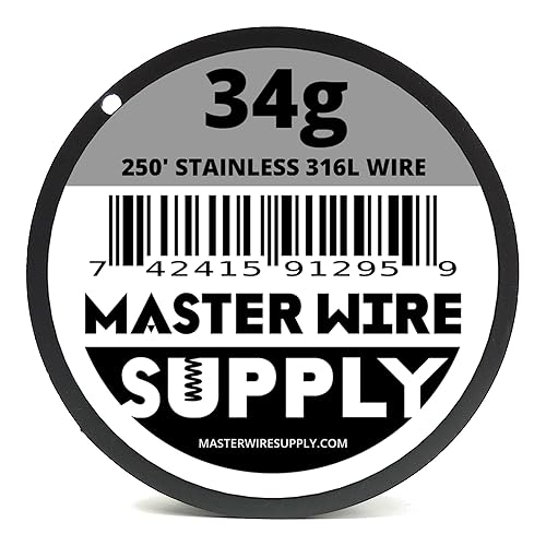 Miniatura 2 de Acero inoxidable 316L - 250 pies - Cable de calibre 34 - 250 pies - 0.006 in - 0.006 pulgadas - Fabricado en Estados Unidos - Master Wire Supply
