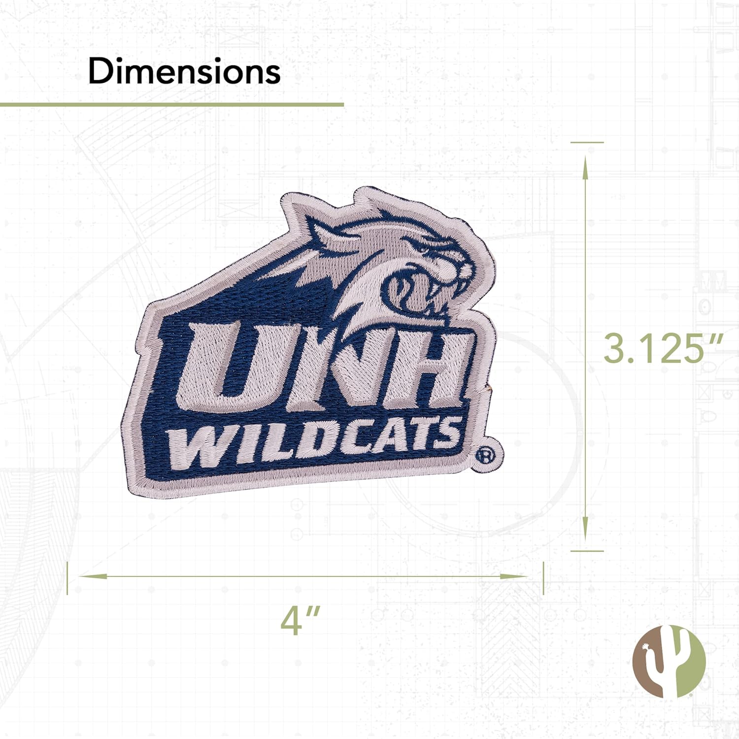 Desert Cactus University of New Hampshire Patch – Embroidered Iron On/Sew On Applique for Blazers, Jackets, Backpacks, Bags, Hats & Tactical Gear – Wildcats (Patch - Design A) (Pack of 2)