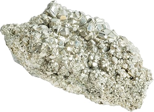 Miniatura 1 de Geoda de racimo de cristales en bruto de pirita dorada de 03 a 05 libras geodas de alta energía con propiedades curativas locos cristal de reiki de