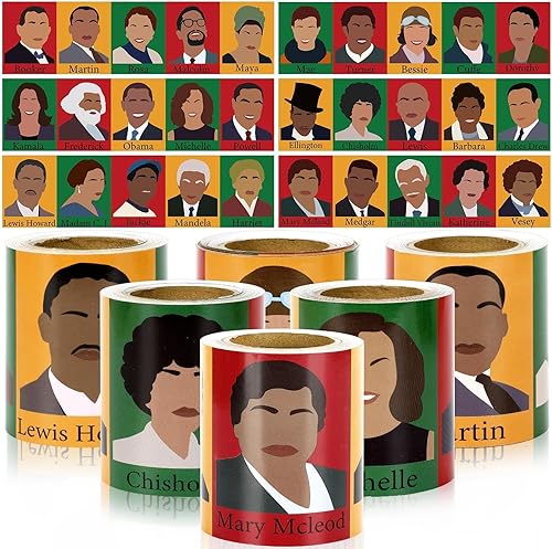 Miniatura 10 de Bordes de tablón de anuncios hippie Groovy de 196 pies, 6 rollos retro, rosa, azul, naranja, morado, verde, a cuadros, para el aula, decoración de