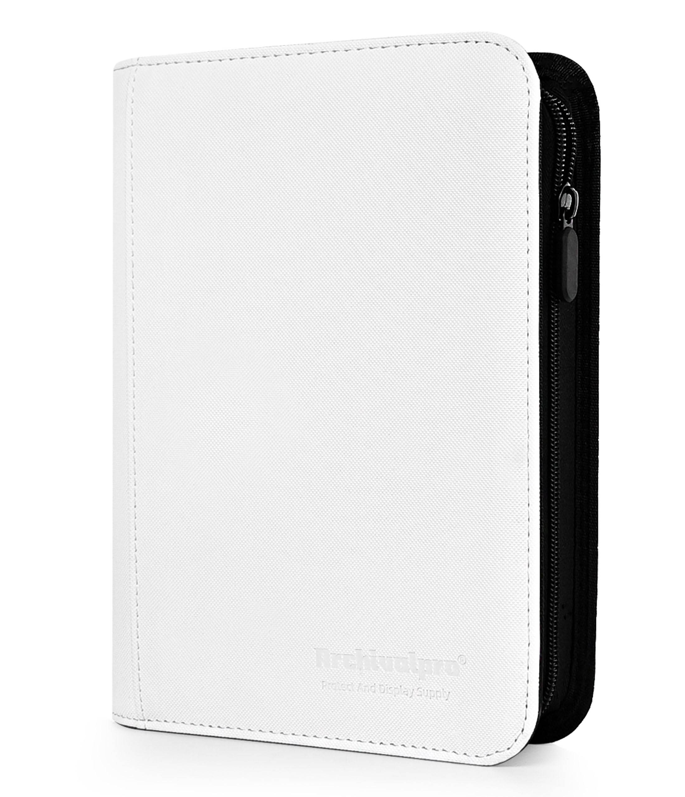 Archivalpro 4 Pockets Premium Card Binder 160 Cards Trading Card Binders No Ring Card Storage Display Album(4 Pocket 160 Card Slot,White)
