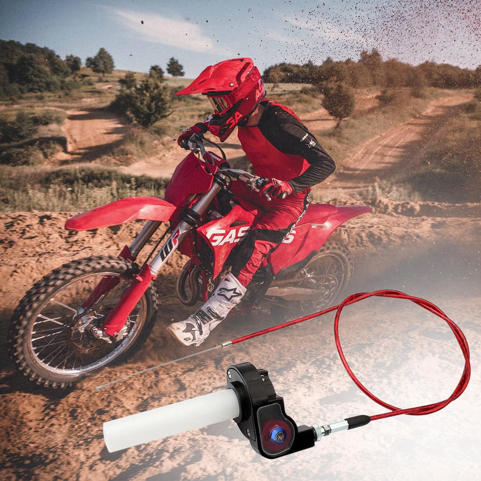 Cavo E Maniglia Dell'acceleratore A Rotazione, Maniglia Con Cavo, Cavo per Manubrio Da 7/8",Cavo Dell'acceleratore A Rotazione Rapida, Per Atv Da Cross E Pocket Bike Da 50-200CC