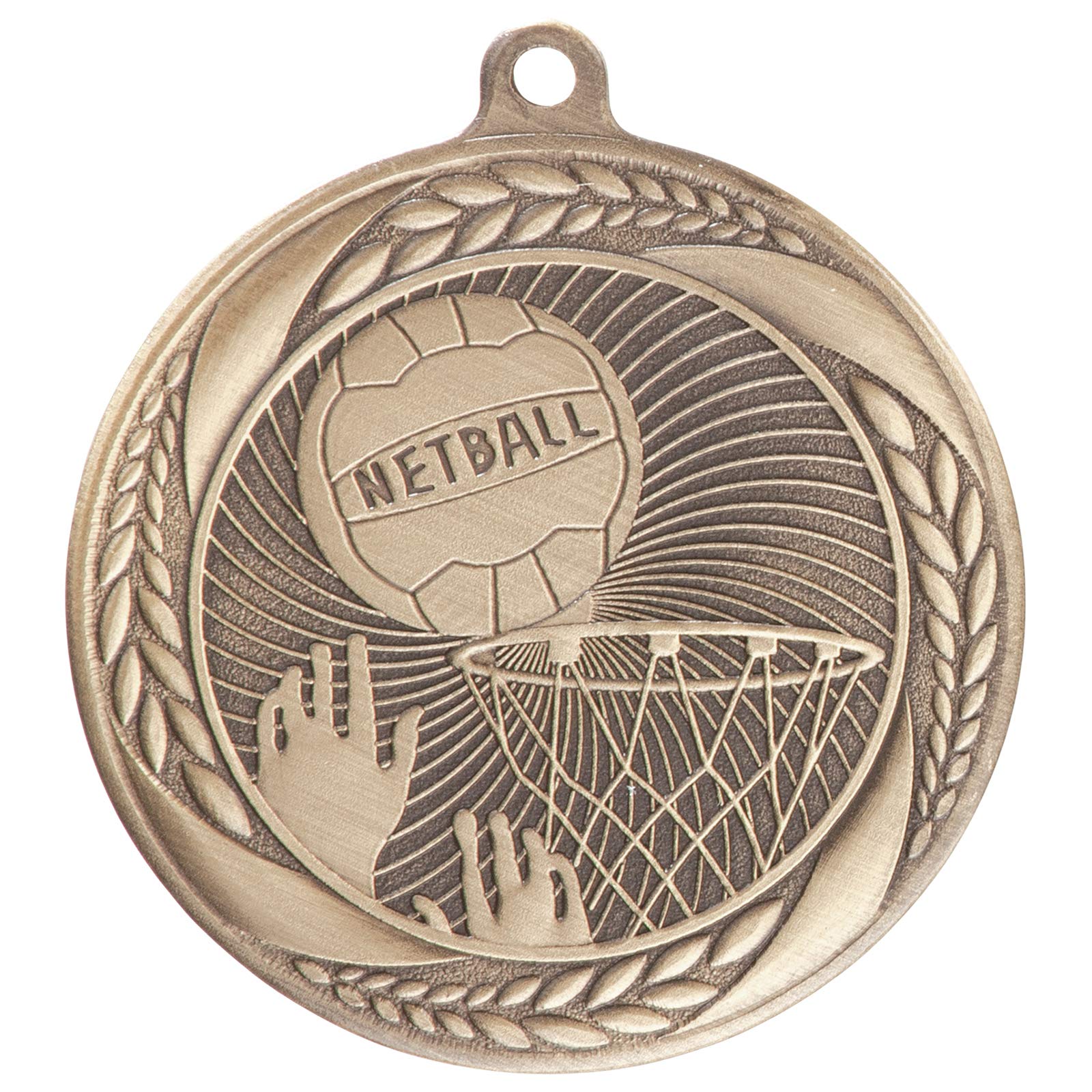 60mm Netball Medal Gold with Free Ribbon AM722G