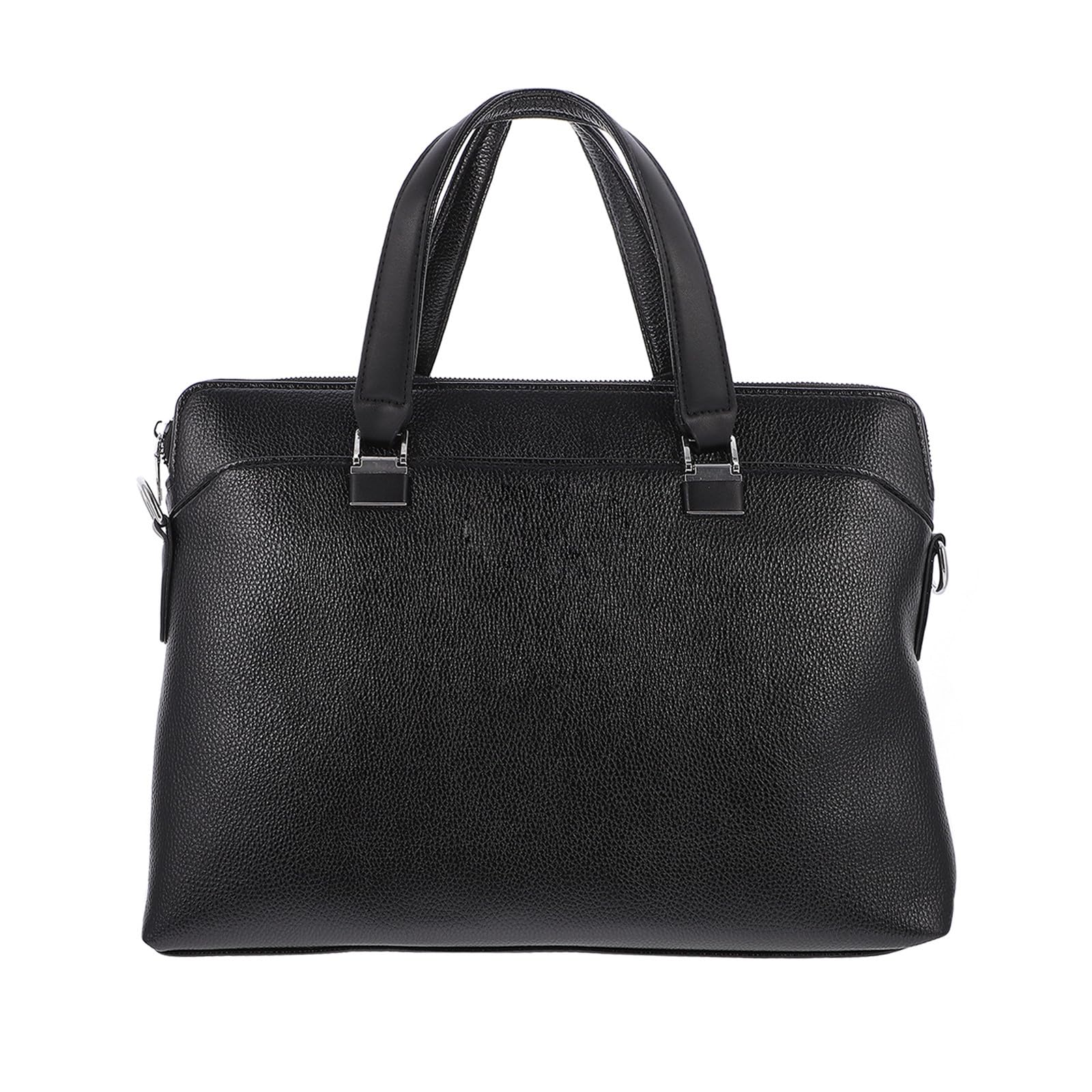 Porte-documents en cuir PU noir rigide et finitions affaires soignées - 8