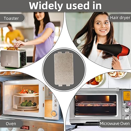 Miniatura 7 de 10 piezas de horno de microondas, cubierta universal de guía de ondas, láminas de mica de mica, accesorios de aislamiento térmico supergruesos,