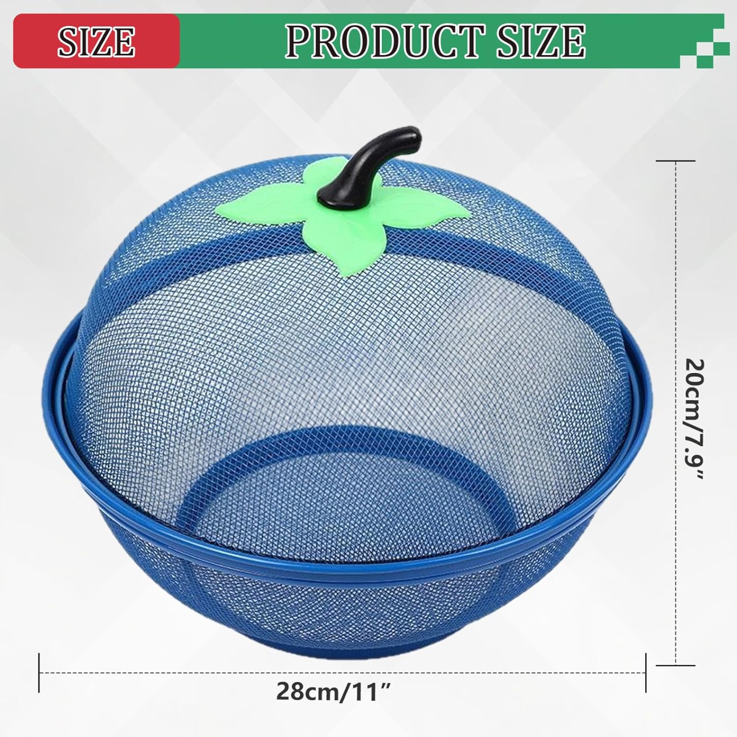 Fruit Basket, Fruit Bowl with Lid Apple-Shape Metal Fine Mesh Basket with Lid for Kitchen Vegetables Snacks