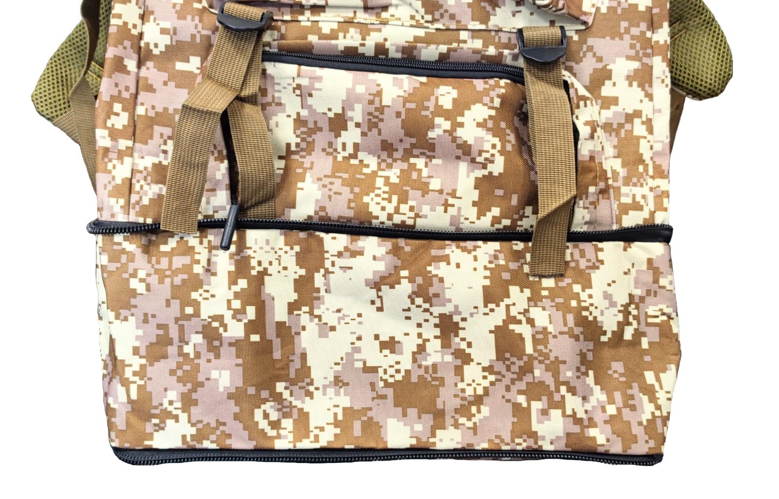 Zaino Camo Marrone Chiaro Tattico Mimetico per Metal Detector Campeggio Escursione Trekking Viaggio Sport 79/63x38x20cm 100L Porta Attrezzatura e Accessori Grande Capacità