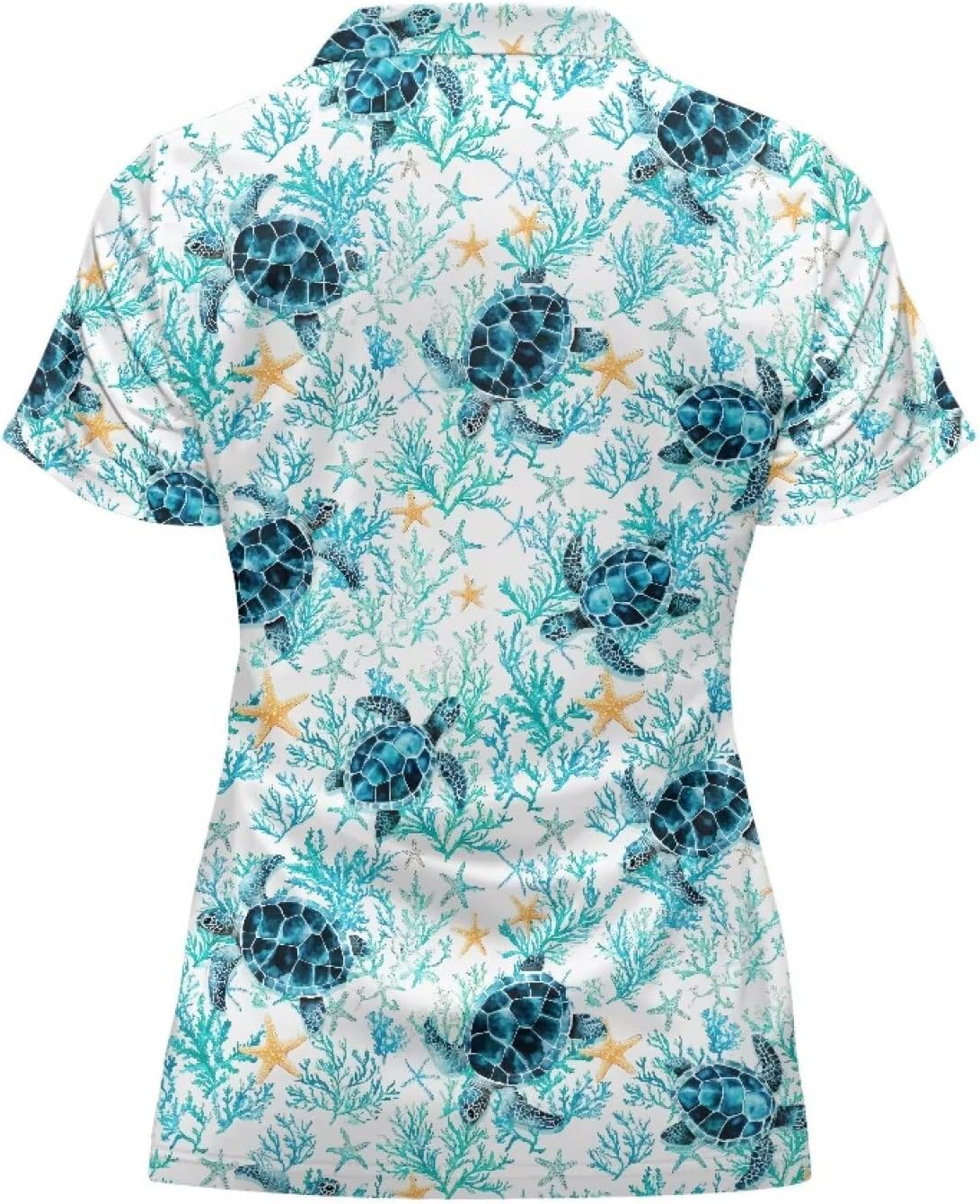 Women's V-Neck Short Sleeve Golf Shirt Stylish Sun Protection Pullover Rash Guard Cozy Slim Fit Collared Tops