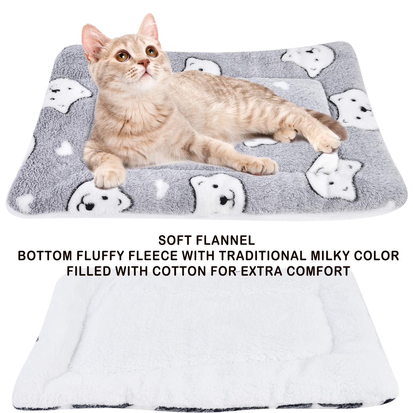 Morbido Cuscino Coperta Calda Coperta Cucciolo di Cane Gatto Letto Caldo e Morbido,Letto di Cane/Gatto XZ006 (79 * 60 CM, Grey Bear)