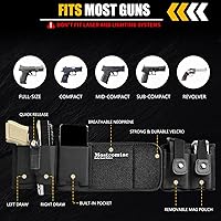 Vista 5 de Funda de banda para el vientre para hombres y mujeres, cómoda funda para pistola de transporte para 0.354 in y 380 con neopreno transpirable, se