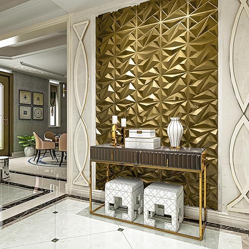 Miniatura 14 de Art3dwallpanels Paquete de 33 paneles de pared 3D de diamante para decoración de pared interior, paneles de pared con textura de flores de PVC
