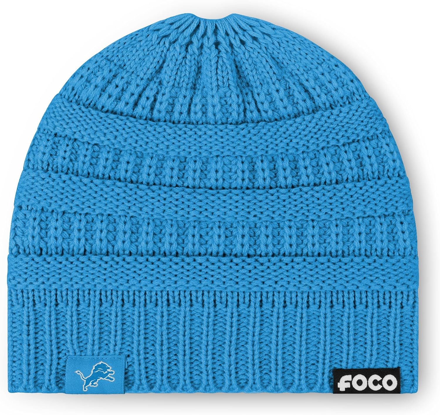 FOCO NFL Womens NFL Team Logo Solid Ponytail Beanie Hat