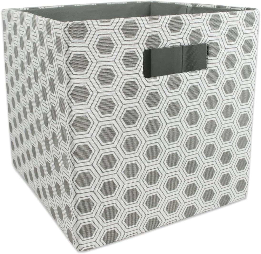 DII Collapsible Polyester Storage Cube, Honeycomb, Gray, Small