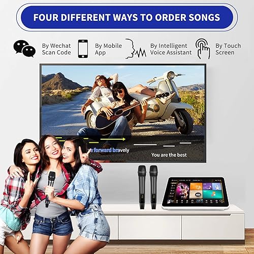 Miniatura 4 de Nueva máquina de karaoke 2023, pantalla táctil de 15.6 pulgadas, control de aplicación para teléfono, descarga gratuita de canciones, sistema de