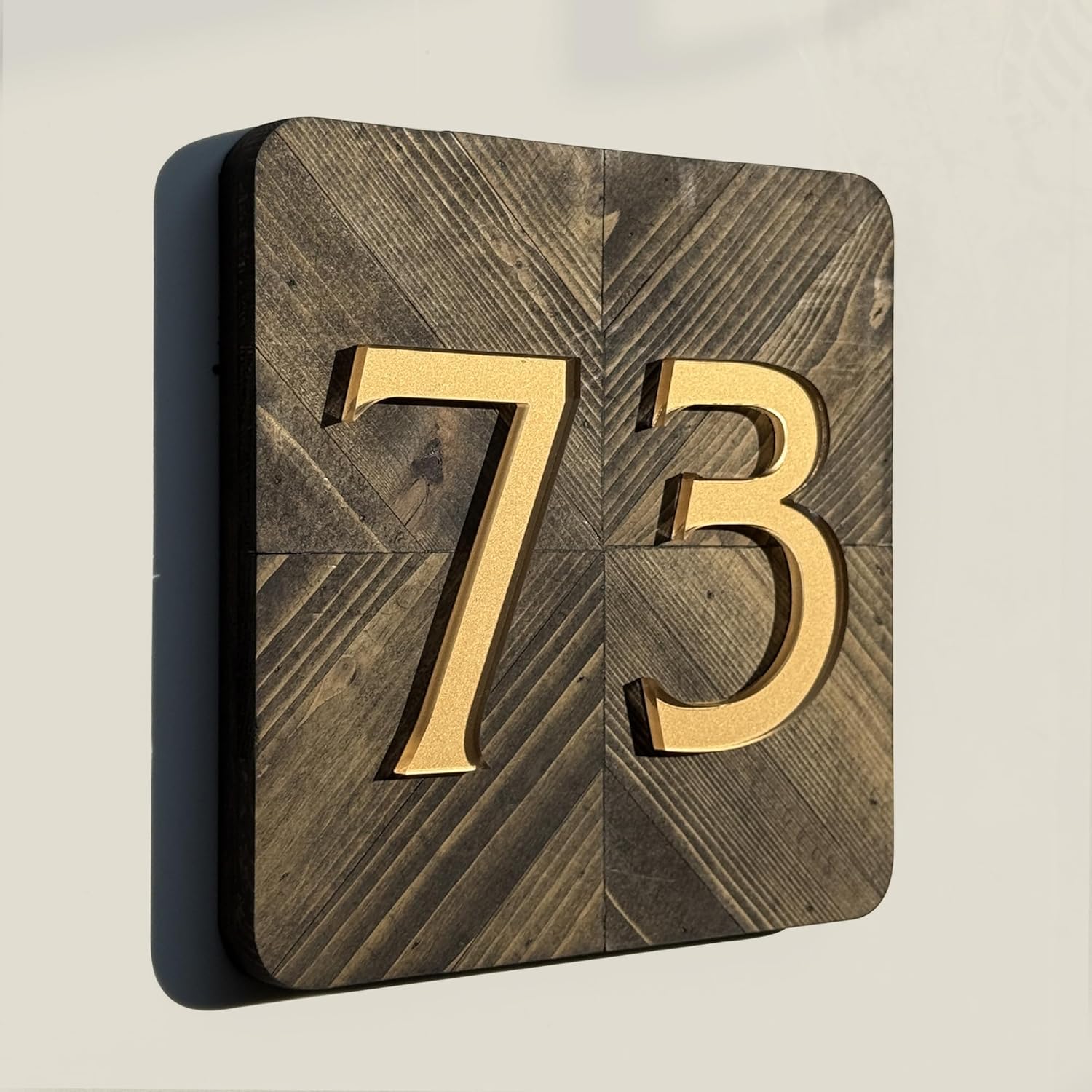 HASWARE 4-Inch Self-Adhesive House Number - Waterproof and Weather-Resistant - Easy Installation for Home Mailbox Post Door (Gold, 9)