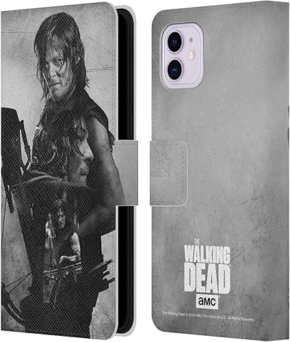 Head Case Designs Funda de piel con licencia oficial de AMC The Walking Dead Daryl de doble exposición compatible con Apple iPhone 11