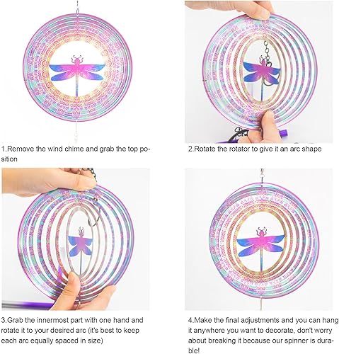 Miniatura 7 de Campanillas de viento con libélula, regalos para hombres, mujeres, jubilación, profesores, padres, decoración colgante al aire libre para jardín,