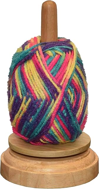 Trimits REVOLVING Wool Ball Holder Keep Your Knitting Knot Free with The Wooden Spinning Yarn Winder