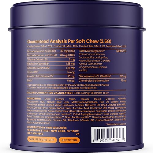 Miniatura 4 de Finn Multivitamínico todo en 1 para perros – Multi diario con probióticos, omegas y nutrientes para apoyar el bienestar diario – 90 masticables