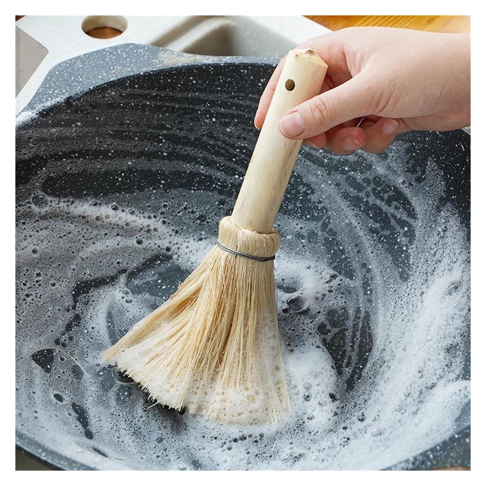 4pcs Coconut Palm Pot scrubbing Brush pour Cuisine