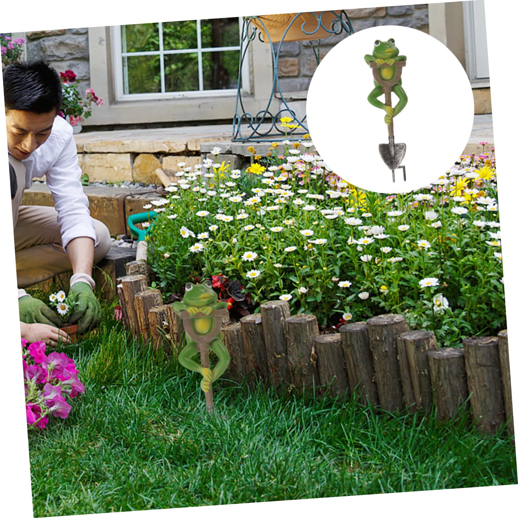HANABASS 3stücke Gartenfigur Frosch Aus Harz Kreatives Deko-Element Für Außenbereich Wetterfest Und Langlebig Zur Verschönerung Von Garten Und Balkon