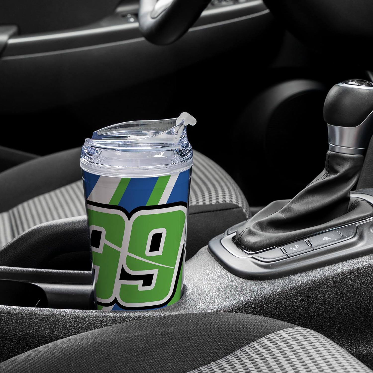 Rico Industries NASCAR Racing Daniel Suarez 24oz Acrylic Tumbler with Hinged Lid, Officially Licensed Double Wall Tumbler with Straw - Image 4