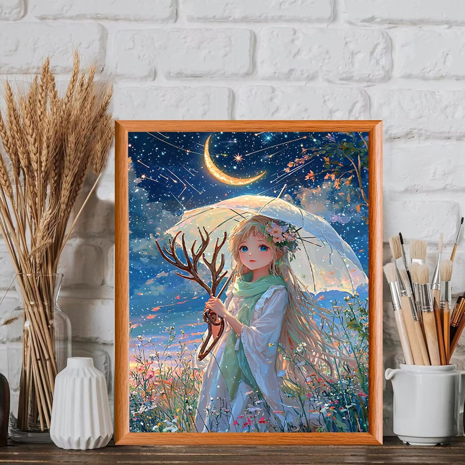 Dipingere con i Numeri Ragazza sotto il cielo stellato, 60x80cm s-1019