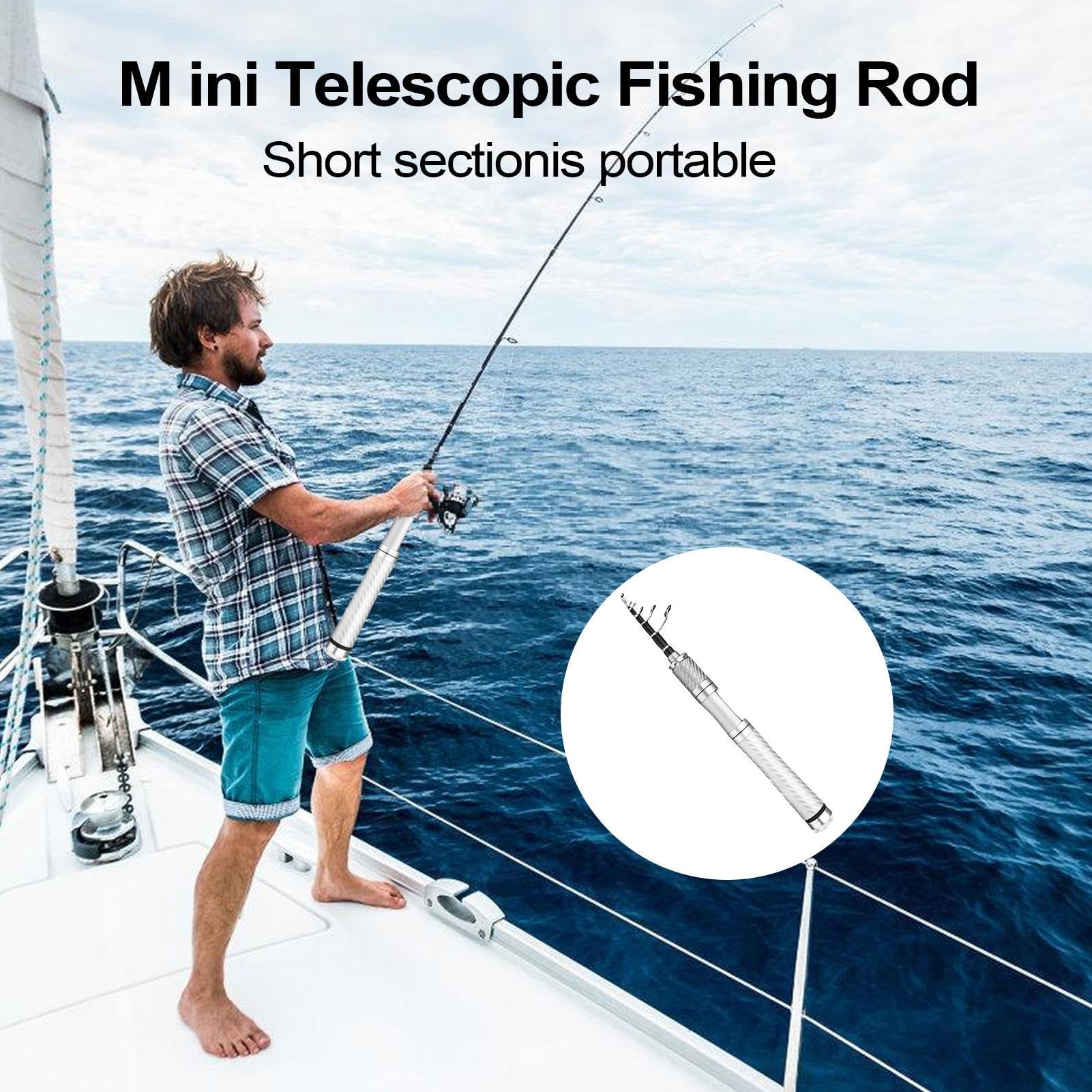 Canna da pesca retrattile - Attrezzatura telescopica compatta da baitcasting, canna da viaggio leggera con struttura robusta, accessorio da pesca portatile per lanciare con precisione in ruscelli e