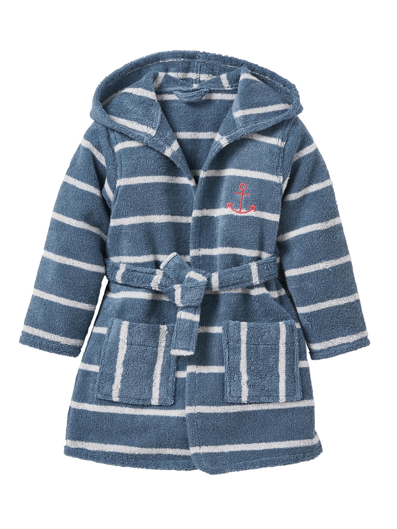 VERTBAUDET Peignoir De Bain Rayé Enfant À Capuche Éponge