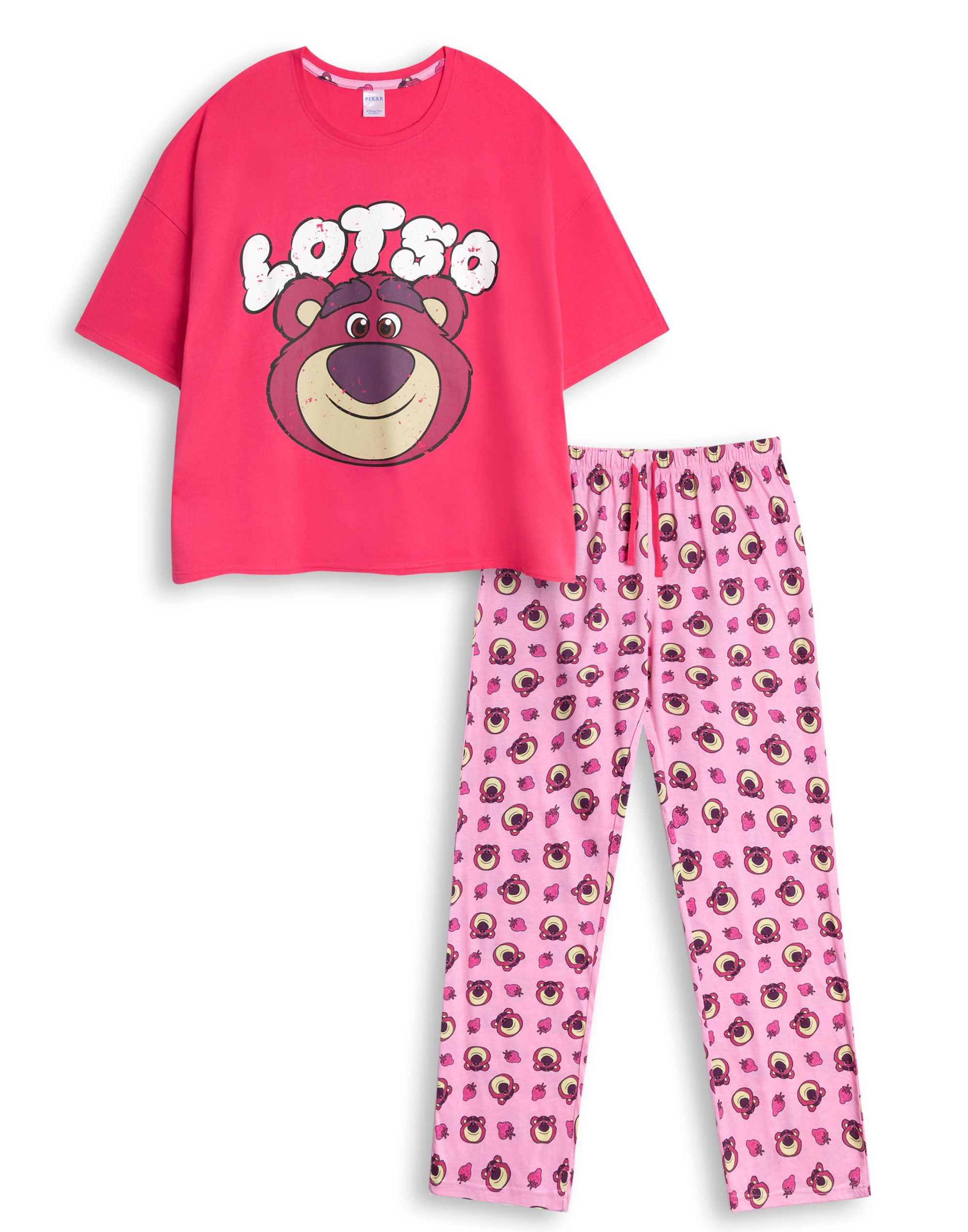 Vanilla Underground Women's Pink Disney Lotso Short Sleeve Long Leg Pyjama Set - XX-Large
