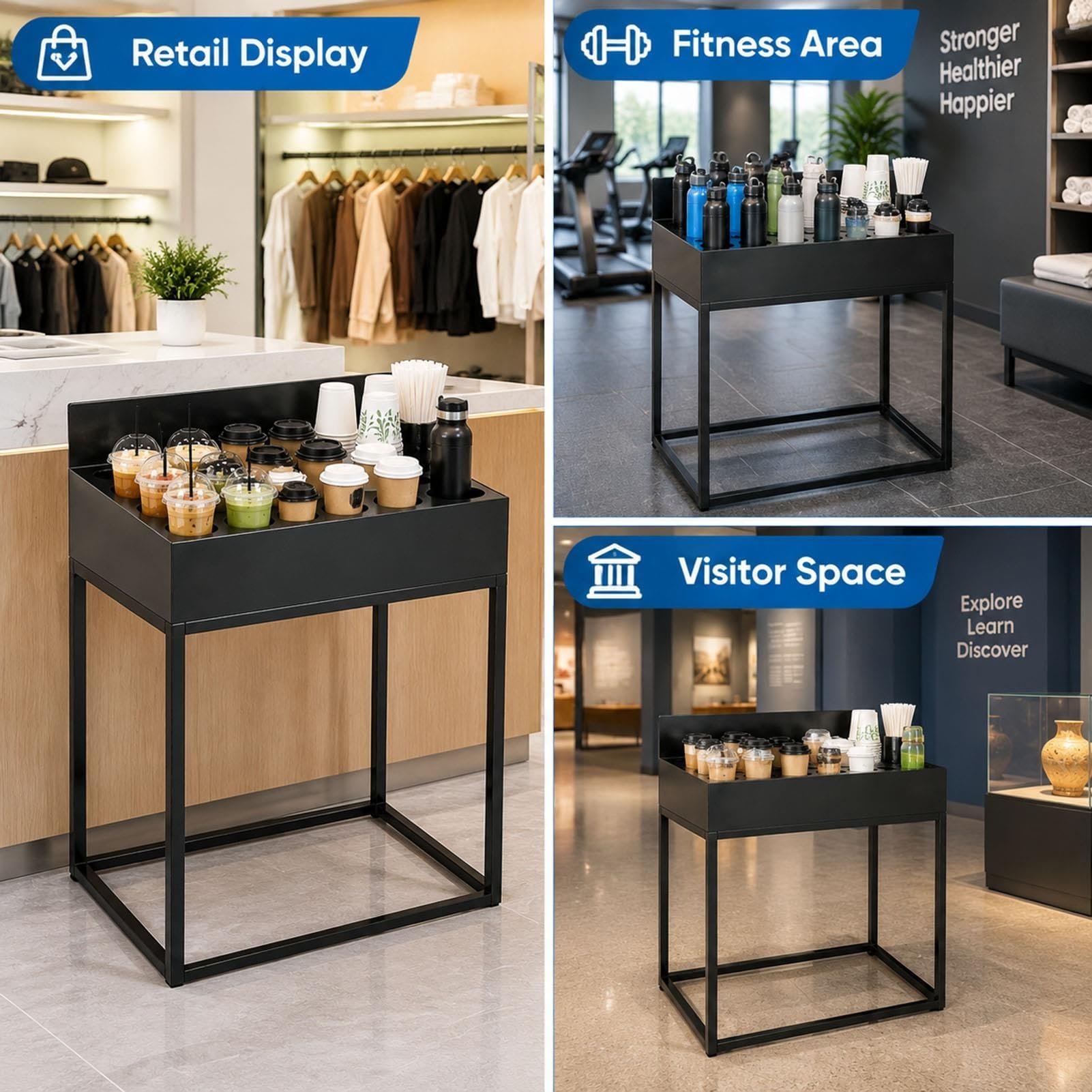Support Porte-gobelet Et Présentoir De Rangement pour Boissons