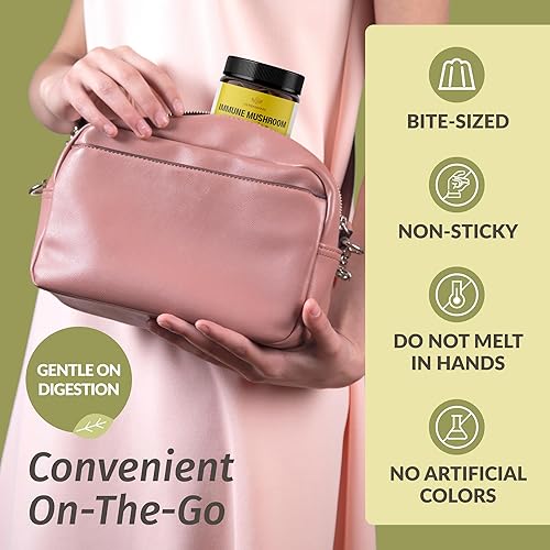 Miniatura 5 de HERBAMAMA Gomitas de hongos de apoyo inmunológico, complejo de mezcla de hongos múltiples para apoyo antioxidante, suplemento de inmunidad vegano,