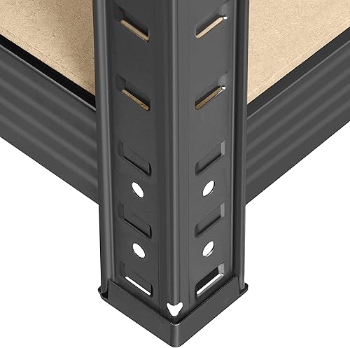 Miniatura 9 de Topeakmart Unidad de Estantería de Almacenamiento para Garaje de 5 Niveles Estantes de Metal Ajustables Estantes de Utilidad Resistentes Estantes de