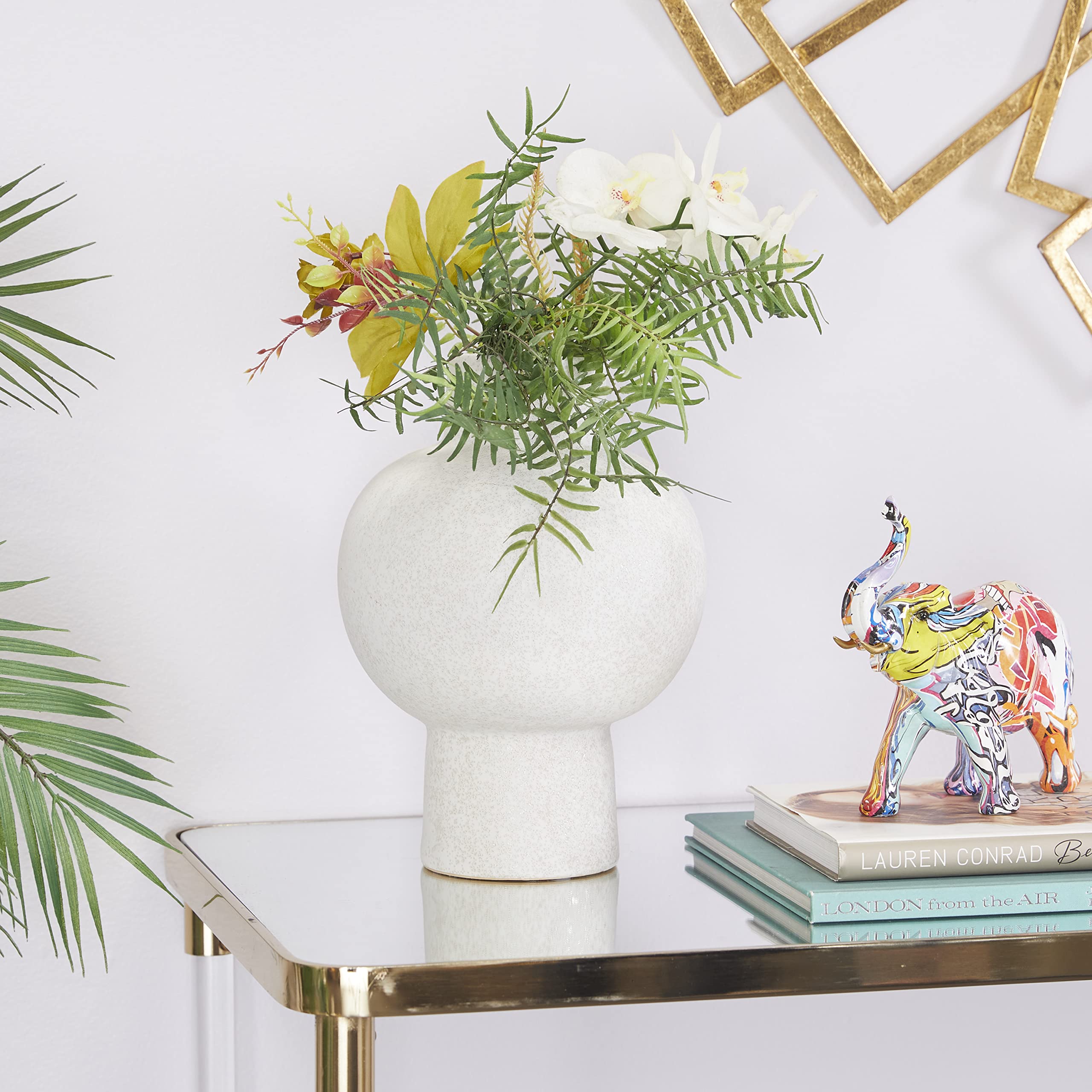 Amazon｜CosmoLiving コスモポリタンセラミック花瓶 8インチ x 8インチ
