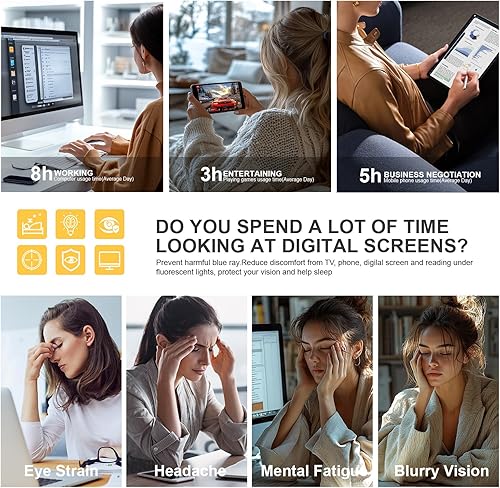 Miniatura 6 de hunsquer - Anteojos de luz azul unisex para computadora