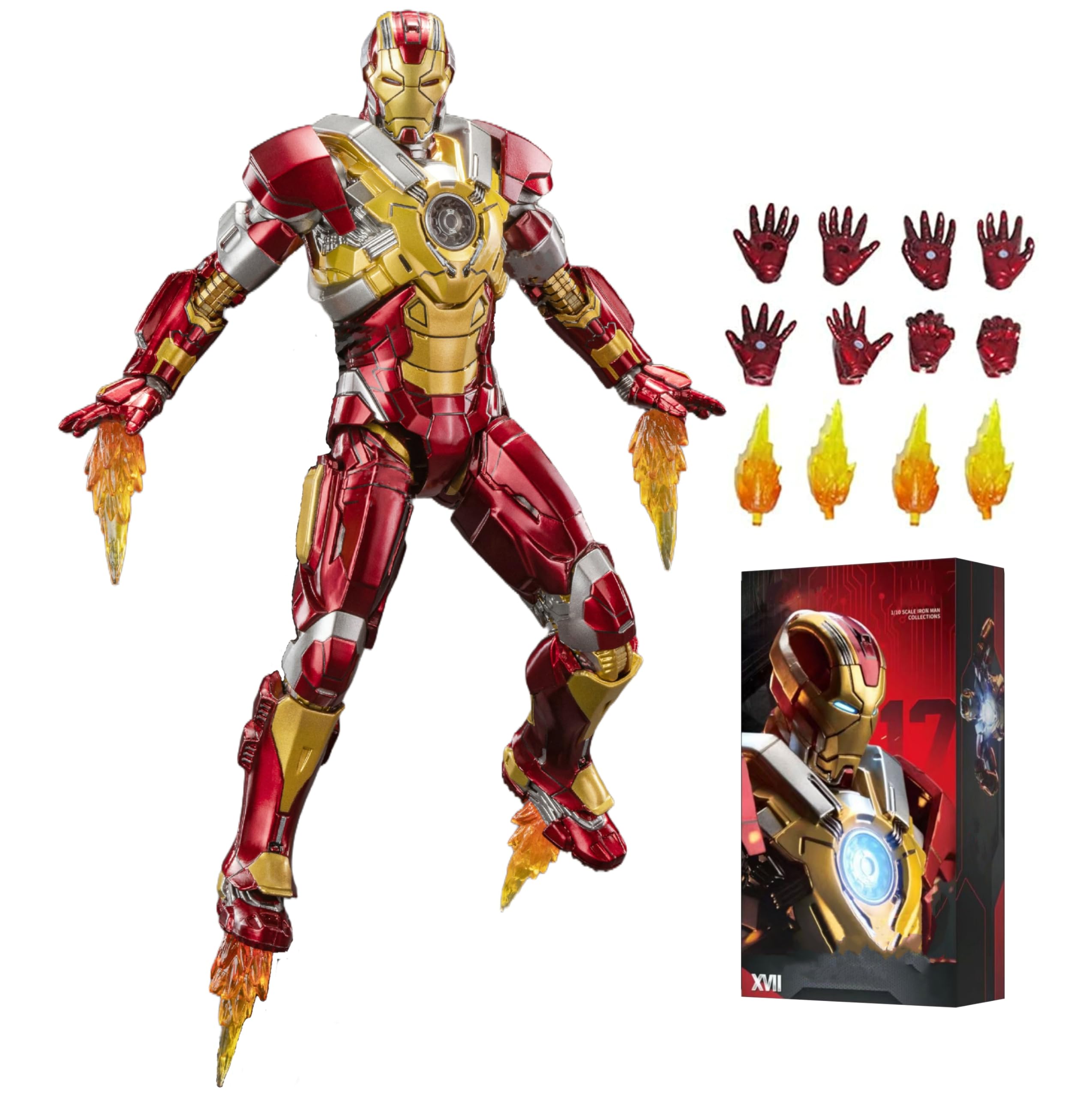 MK17ironman Action Figure 7 inch All Joints Movable Exquisite Painting with Lots of Accessories Collectable Toy(1/10 Scale)