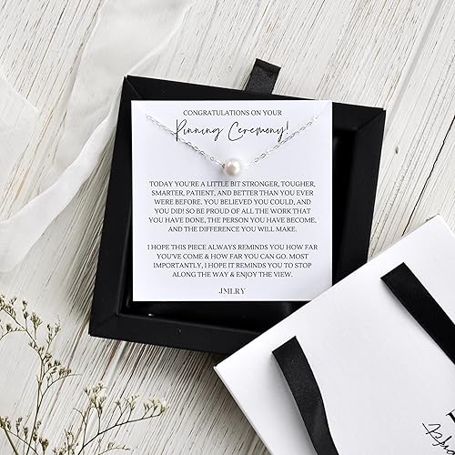 Miniatura 10 de Graduate School Graduation Gifts for Her, Hooding Ceremony Pearl Necklace Gold-Filled 18 Inch