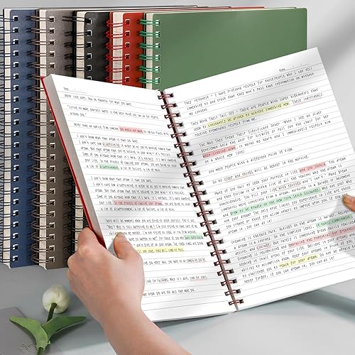 Miniatura 8 de AHGXG Cuaderno de espiral con rayas universitarias, cuaderno de espiral de 8.5 x 11 pulgadas, tamaño A4, diario rayado de 300 páginas, papel grueso