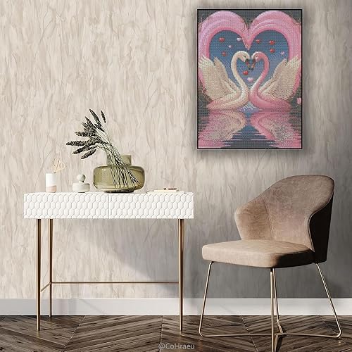 Miniatura 7 de Kits de pintura de diamantes Love Swan  Pintura de diamantes de bricolaje con piedras preciosas de diamante redondo completo Kit de punto de cruz,