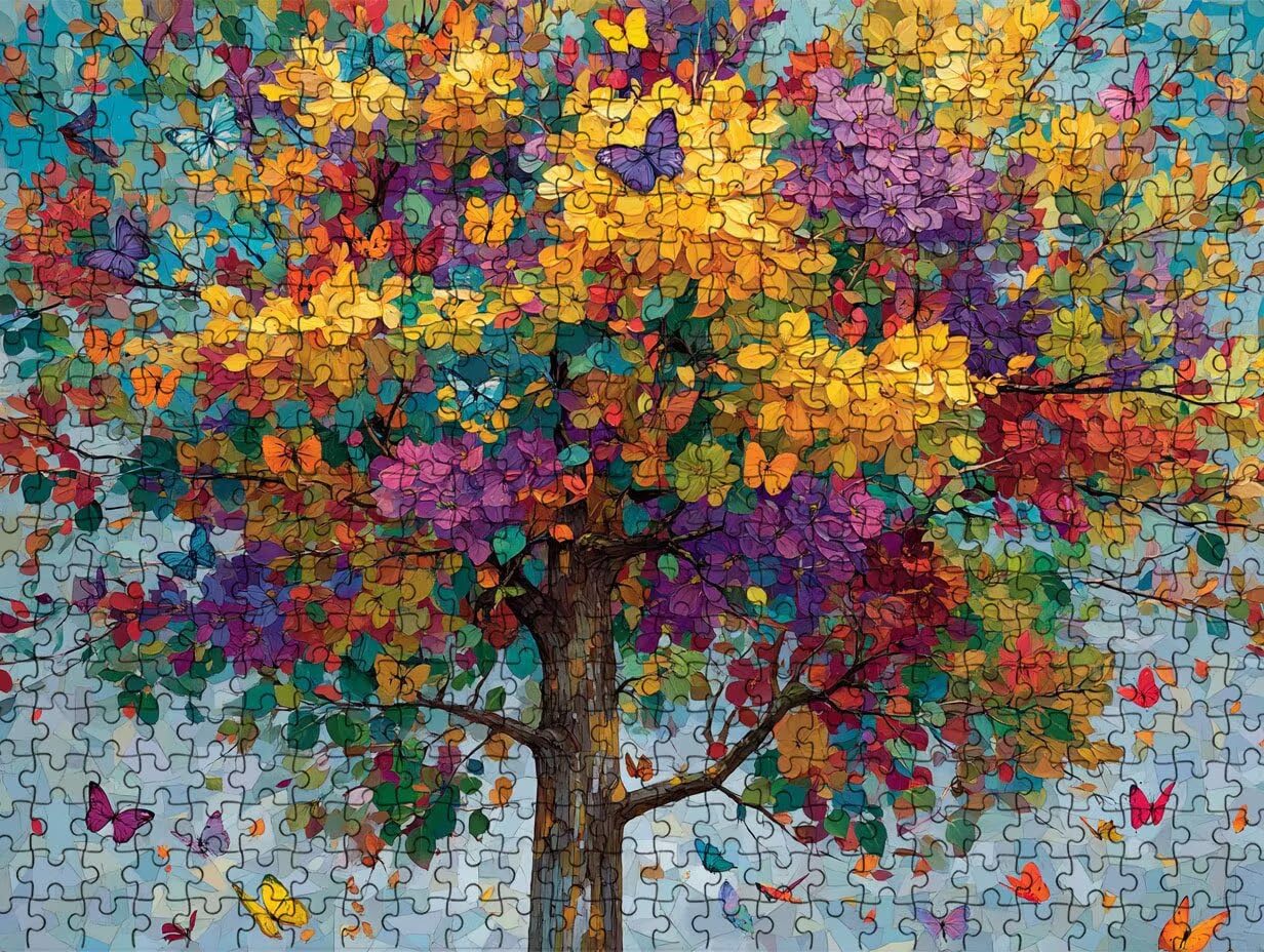 Puzzle 1000 elementów dla dorosłych, marzenia o drzewie, puzzle, wyzwanie rodzinne, do zabawy, rękodzieło, puzzle zręcznościowe dla dorosłych, wyzwanie dla przyjaciół, R2KH813