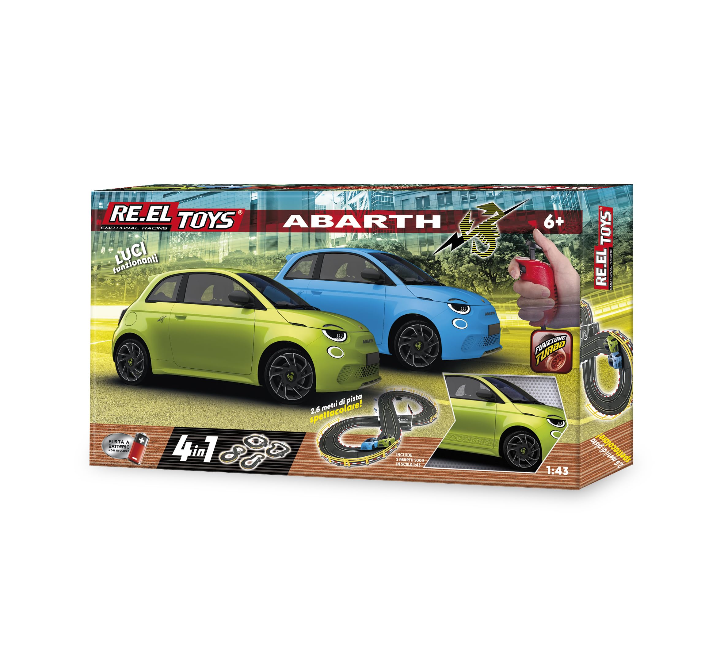 Pista Macchinine Telecomandate Pista Elettrica con 2 Slot Car Grande Semi- Professionale Adulti e Bambini 2,6 Metri, 4 in 1 con Telecomando