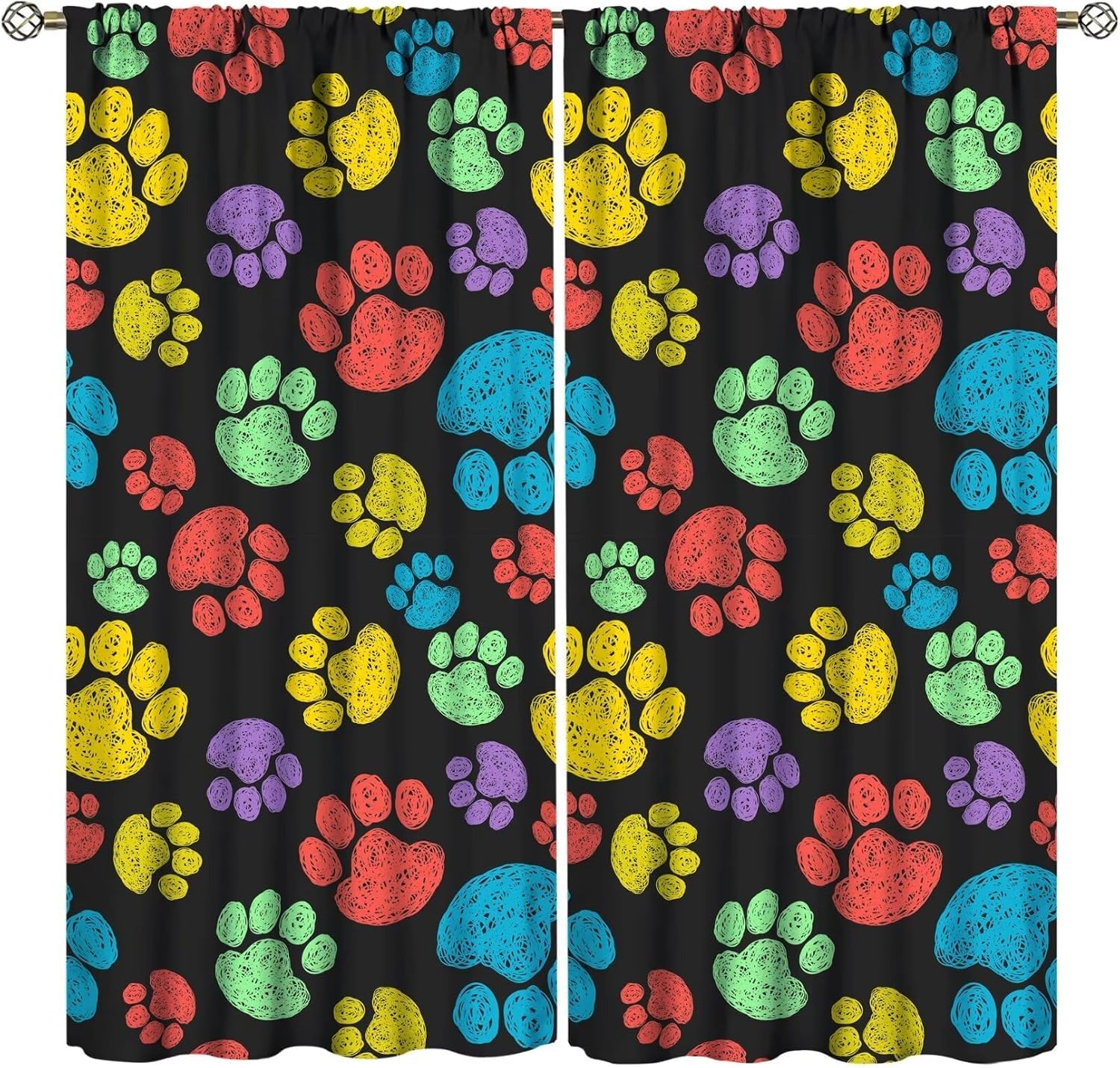 Rideaux occultants anti-bruit et thermiques motif chien pour isoler et assombrir la chambre