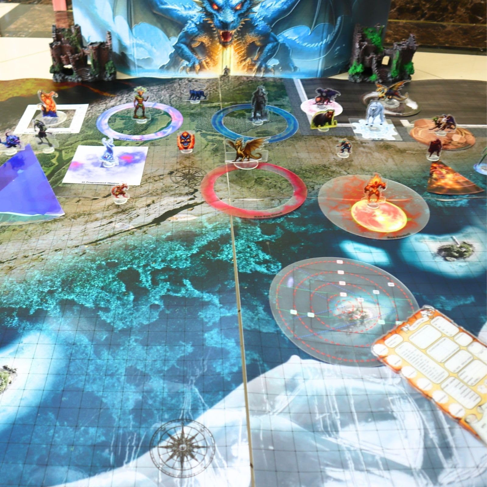 Carte Kit de Démarrage D&D 8 Terrain Scénarios Donjons et Dragons Grille de Terrain de Combat TTRPG Tapis de Jeu de Combat Pathfinder Accessoire DND Grid Game Warhammer Mat et Jeu de Rôle