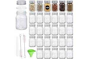 30 Pack 4oz Glass Mason Jar Spice Jars for Kitchen