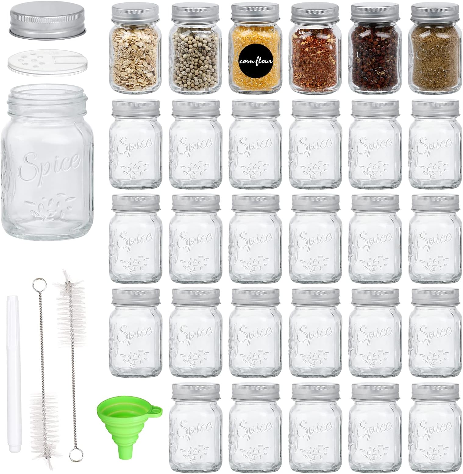 Amazon.com: Juvale 24 Pack 4 oz Mason Jars with Lids, Mini Glass Jars ...