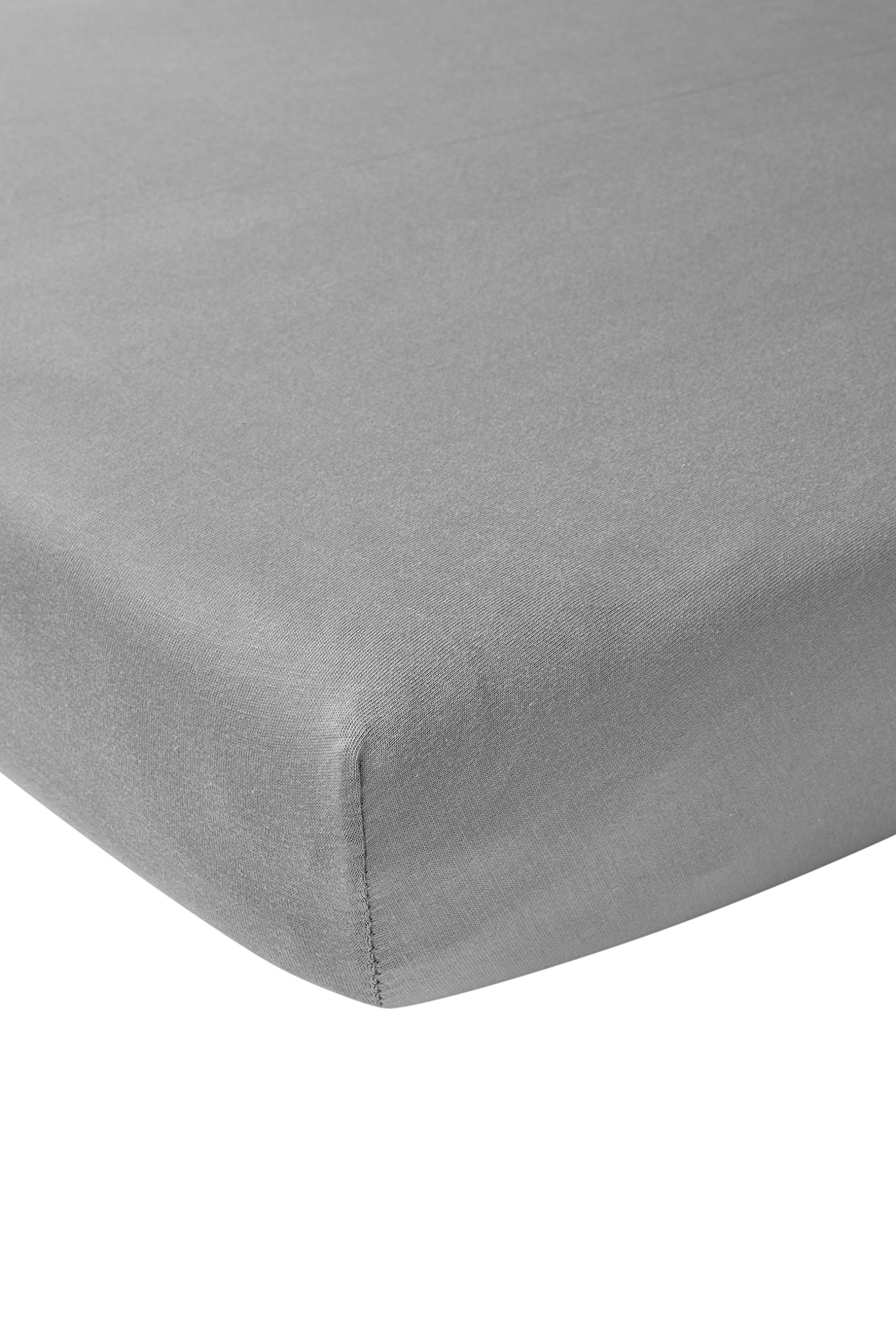 Meyco Baby Spannbettlaken für Beistellbett - 50x90cm - Jersey Spannbetttuch - 100 % Baumwolle - Oeko Tex zertifiziert - Rundum-Gummizug, atmungsaktiv - Uni - Grau