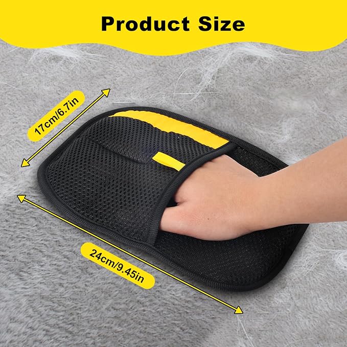 Guantes para eliminar pelo de mascotas, reutilizables, pack 2 miniatura 3