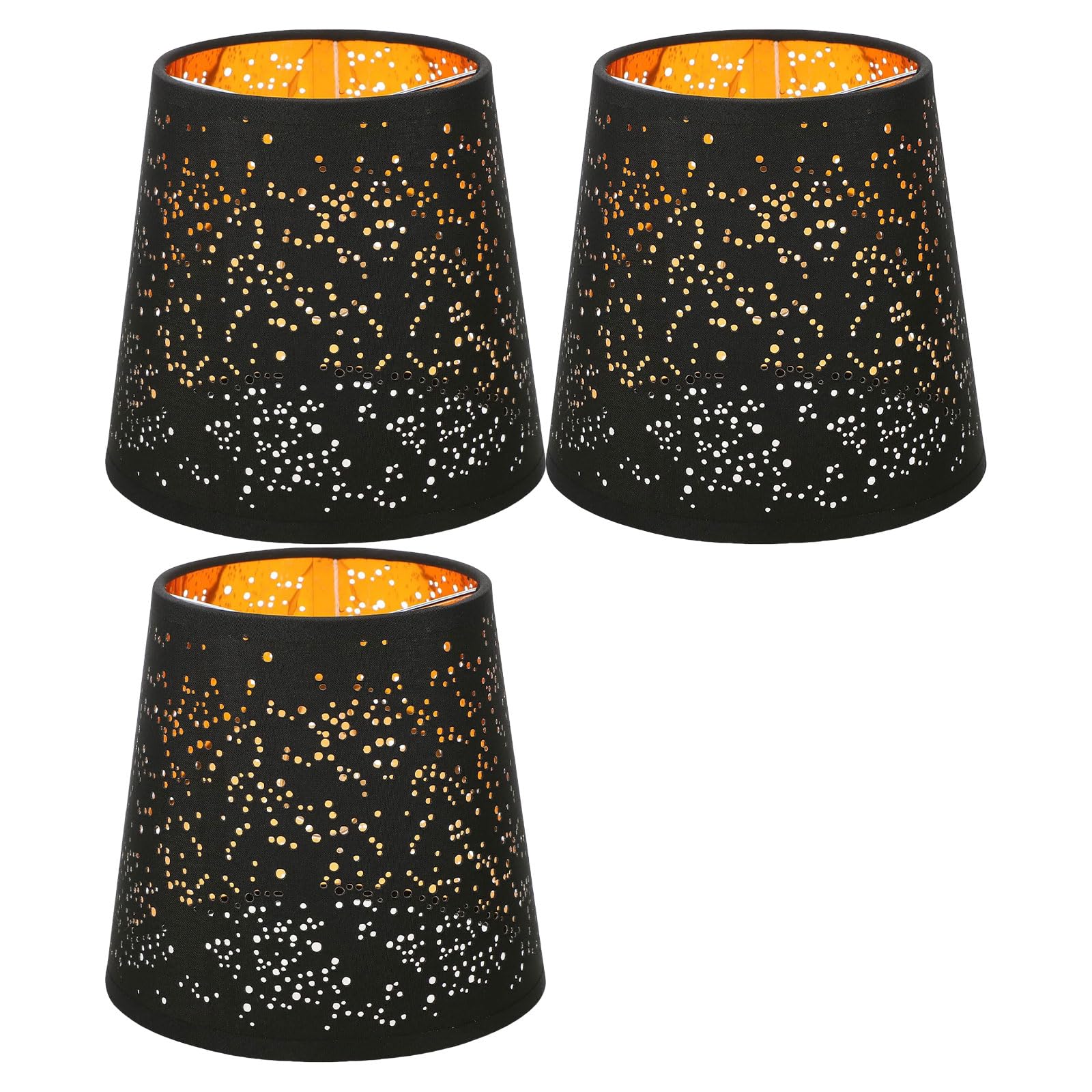 of 3 Elegant Bells Clip on Lamp Shades Lamp Shell Lighting Cover Fabric Texture for Chandeliers and Wall Sconces Soft Lighting Decors